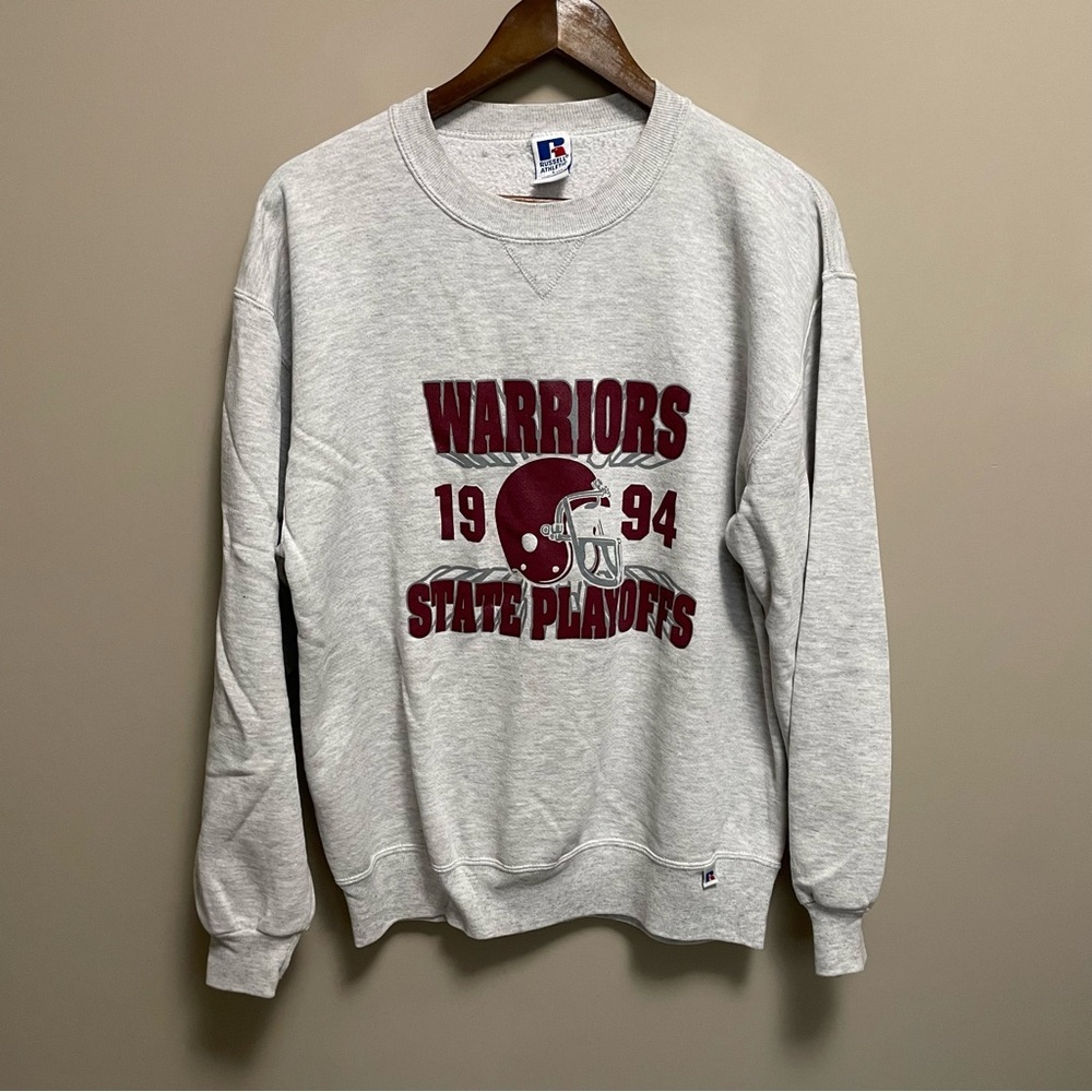 Vintage Russell Athletic Light Gray Crewneck Sweatshirt 1994 Football Mens Large